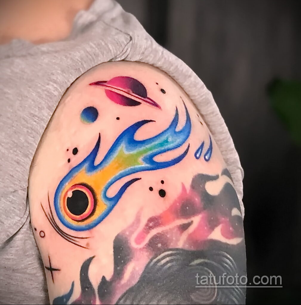 Zdjęcie tatuażu z kometą (asteroidą) 27.03.2021 №066 - tatuaż komety -