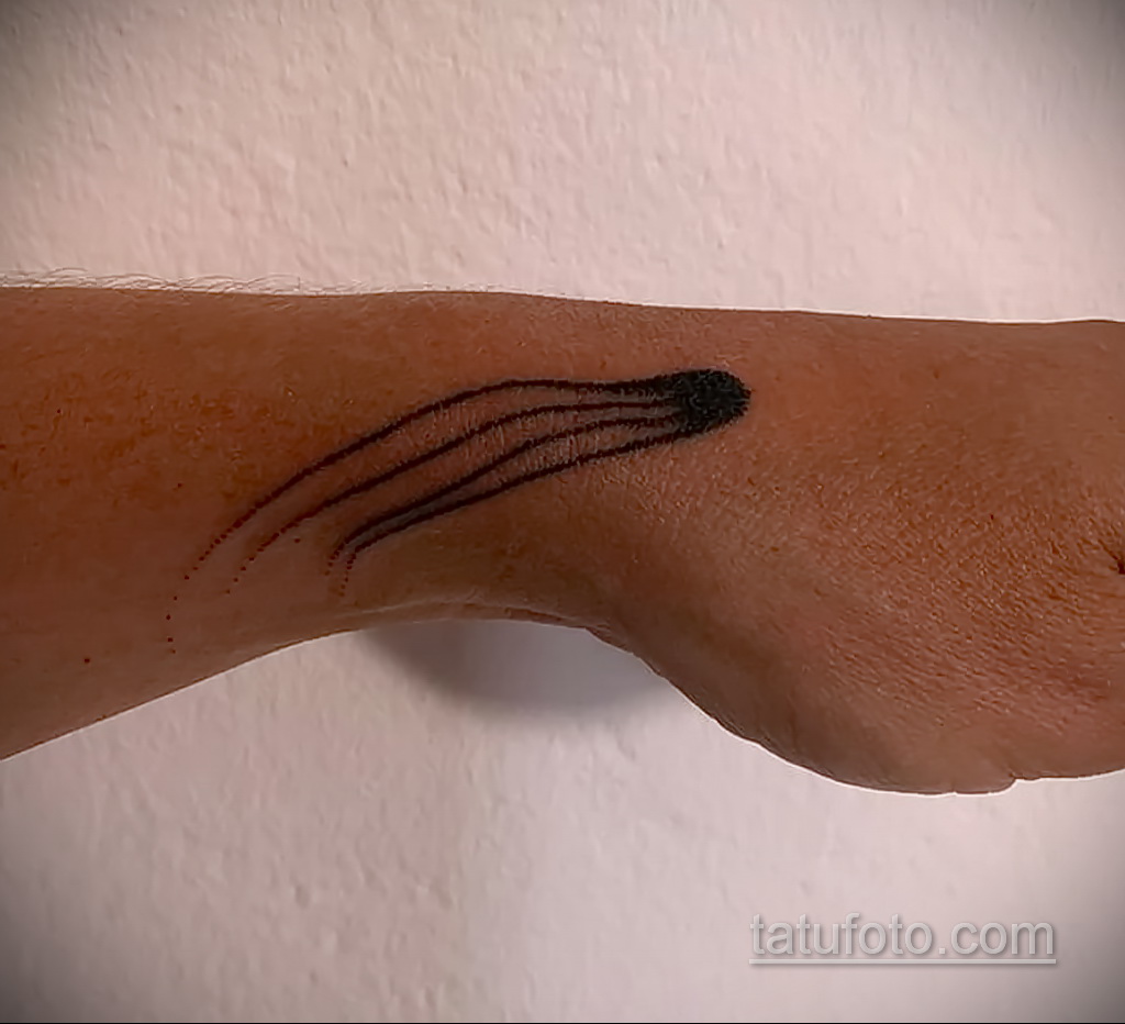 Zdjęcie tatuażu z kometą (asteroidą) 27.03.2021 №098 - tatuaż komety -