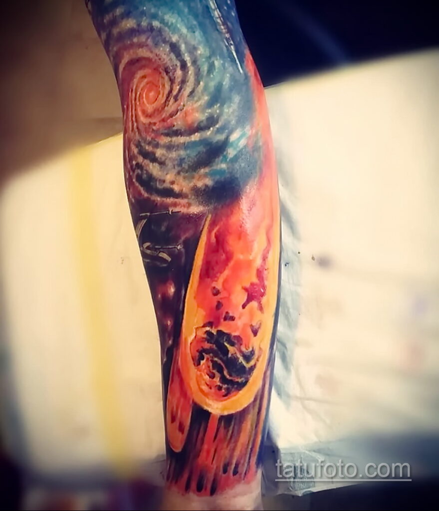 Zdjęcie tatuażu z kometą (asteroidą) 27.03.2021 №089 - tatuaż komety -