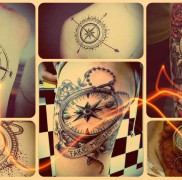 Az iránytű tetoválás jelentése - példa a fotón
