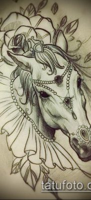 ló tetoválás fotó (érték) - példa egy érdekes tetováló rajzra - 060