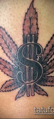 Fotó tetováló marihuánáról (Tattoo Marijuana) (jelentése) - példa rajz - 078