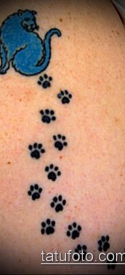 fotó a macska mancsai tetoválásról (jelentése) - egy példa egy érdekes tetoválási tervre - 027