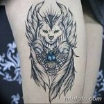 foto af kattetatovering med vinger dateret 26/06/2018 №005 - Kattetatovering med vinger -