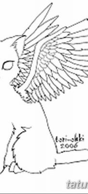 foto af kattetatovering med vinger dateret 26/06/2018 №083 - Kattetatovering med vinger -