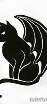 foto af kattetatovering med vinger dateret 26/06/2018 №074 - Kattetatovering med vinger -