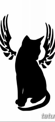 foto af kattetatovering med vinger dateret 06/26/2018 №064 - Kattetatovering med vinger -