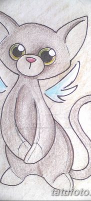 foto af kattetatovering med vinger dateret 26/06/2018 №002 - Kattetatovering med vinger -