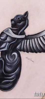 foto af kattetatovering med vinger dateret 26/06/2018 №008 - Kattetatovering med vinger -