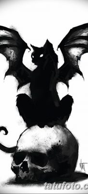 foto af kattetatovering med vinger dateret 26/06/2018 №017 - Kattetatovering med vinger -