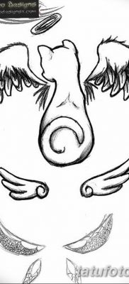 foto af kattetatovering med vinger dateret 26/06/2018 №022 - Kattetatovering med vinger -