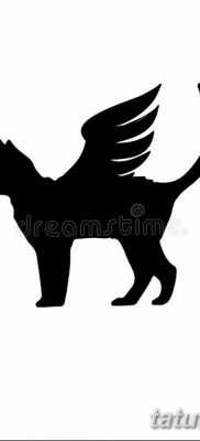 foto af kattetatovering med vinger dateret 26/06/2018 №029 - Kattetatovering med vinger -