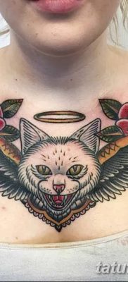 foto af kattetatovering med vinger dateret 26/06/2018 №037 - Kattetatovering med vinger -