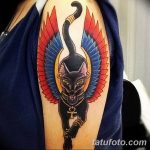 foto af en kattetatovering med vinger dateret 26/06/2018 №026 - Kattetatovering med vinger -