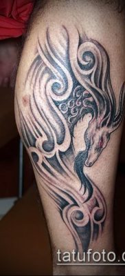 Fotó egy Bak tetoválásról (jelentése) - egy példa egy érdekes tetoválási tervre - 035