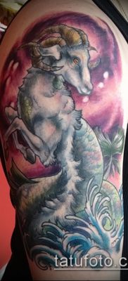 Fotó egy Bak tetoválásról (jelentése) - egy példa egy érdekes tetoválási tervre - 023