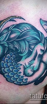 Fotó a Bak tetoválásról (jelentése) - egy példa egy érdekes tetoválási tervre - 014