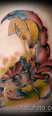 fénykép egy rák (rák) tetoválásról (érték) - egy példa egy érdekes tetoválásra - 062