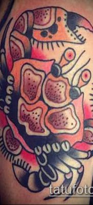 fénykép egy rák (rák) tetoválásról (érték) - egy példa egy érdekes tetoválási rajzra - 059