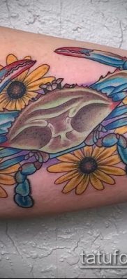 fénykép egy rák (rák) tetoválásról (érték) - egy példa egy érdekes tetoválásra - 058