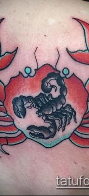 fénykép egy rák (rák) tetoválásról (érték) - egy példa egy érdekes tetoválási rajzra - 055