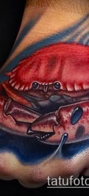 fénykép egy rák (rák) tetoválásról (érték) - példa egy érdekes tetoválási rajzra - 054