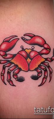 fénykép egy rák (rák) tetoválásról (érték) - egy példa egy érdekes tetoválási rajzra - 053