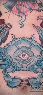 fénykép egy rák (rák) tetoválásról (érték) - egy példa egy érdekes tetoválási rajzra - 051