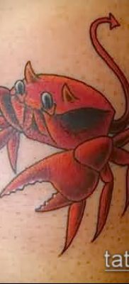 fénykép egy rák (rák) tetoválásról (érték) - egy példa egy érdekes tetoválási rajzra - 049