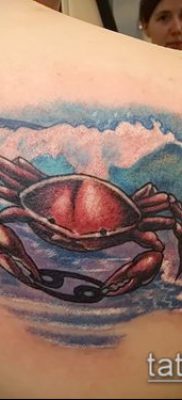 fénykép egy rák (rák) tetoválásról (érték) - egy példa egy érdekes tetoválási rajzra - 043