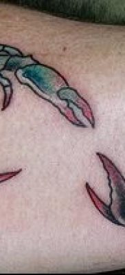 fénykép egy rák (rák) tetoválásról (érték) - egy példa egy érdekes tetoválási rajzra - 040