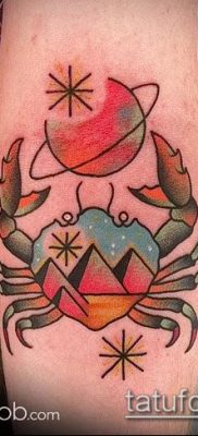 fénykép egy rák (rák) tetoválásról (érték) - egy példa egy érdekes tetoválási rajzra - 032