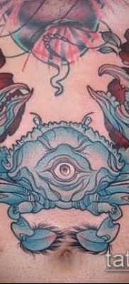 fénykép egy rák (rák) tetoválásról (érték) - egy példa egy érdekes tetoválási rajzra - 030