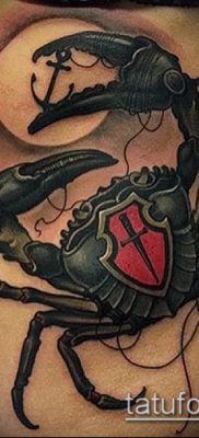 fénykép egy rák (rák) tetoválásról (érték) - példa egy érdekes tetoválási rajzra - 028