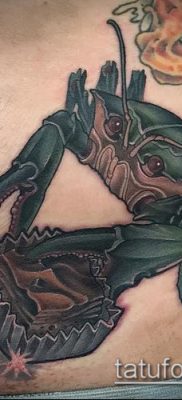 fénykép egy rák (rák) tetoválásról (érték) - egy példa egy érdekes tetoválásra - 027