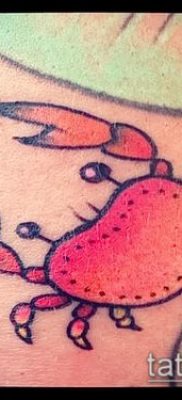 fénykép egy rák (rák) tetoválásról (érték) - egy példa egy érdekes tetoválási rajzra - 023