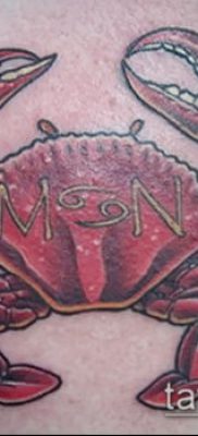 fénykép egy rák (rák) tetoválásról (érték) - egy példa egy érdekes tetoválásra - 021