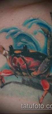 fénykép egy rák (rák) tetoválásról (érték) - példa egy érdekes tetoválási rajzra - 017