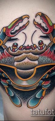 fénykép egy rák (rák) tetoválásról (érték) - egy példa egy érdekes tetoválási rajzra - 016