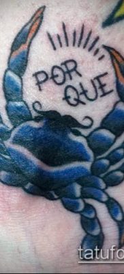 fénykép egy rák (rák) tetoválásról (érték) - egy példa egy érdekes tetoválási rajzra - 014