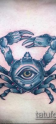 fénykép egy rák (rák) tetoválásról (érték) - egy példa egy érdekes tetoválásra - 013