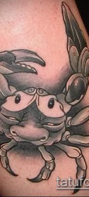 fénykép egy rák (rák) tetoválásról (érték) - egy példa egy érdekes tetoválási tervre - 011