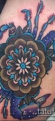 fénykép egy rák (rák) tetoválásról (érték) - egy példa egy érdekes tetoválási rajzra - 009