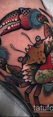 fénykép egy rák (rák) tetoválásról (érték) - példa egy érdekes tetoválási rajzra - 008