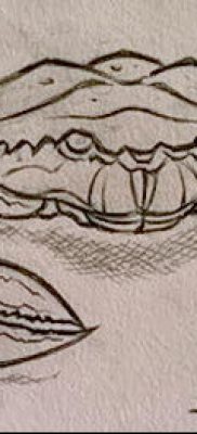 fénykép egy rák (rák) tetoválásról (érték) - egy példa egy érdekes tetoválási rajzra - 007