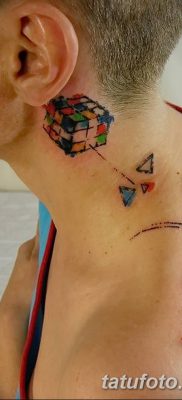 fotó a Rubik -kocka tetoválásról, dátum: 2018.02.24 №140 - tetoválás Rubik -kocka -