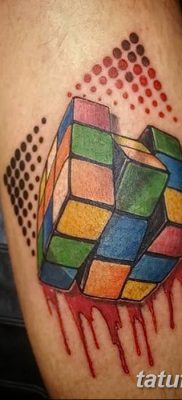 fotó a Rubik -kocka tetoválásról, dátum: 2018.02.24 №015 - tetoválás Rubik -kocka -