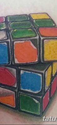 fotó a Rubik -kocka tetoválásról, dátum: 2018.02.24 №019 - tetoválás Rubik -kocka -