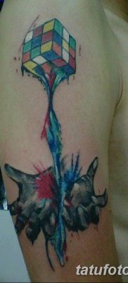 fotó a Rubik -kocka tetoválásról, dátum: 2018.02.24 №021 - tetoválás Rubik -kocka -