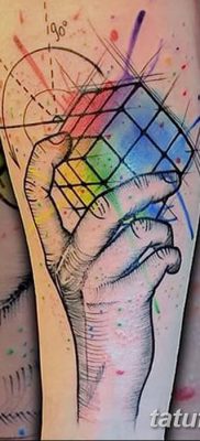 fotó a Rubik -kocka tetoválásról, dátum: 2018.02.24 №030 - tetoválás Rubik -kocka -